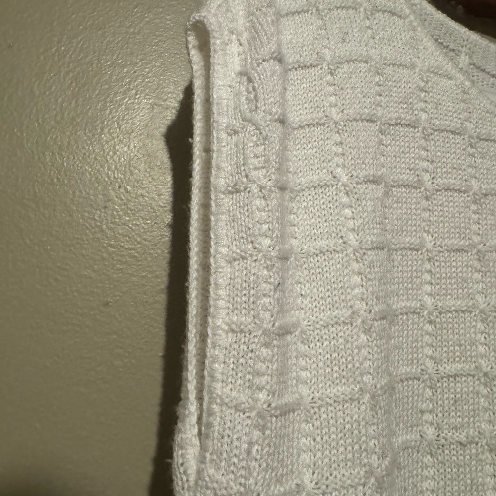 Sweater Bazaar Sweater Vest Women’s Small White Vintage Grandma - Picture 3 of 6